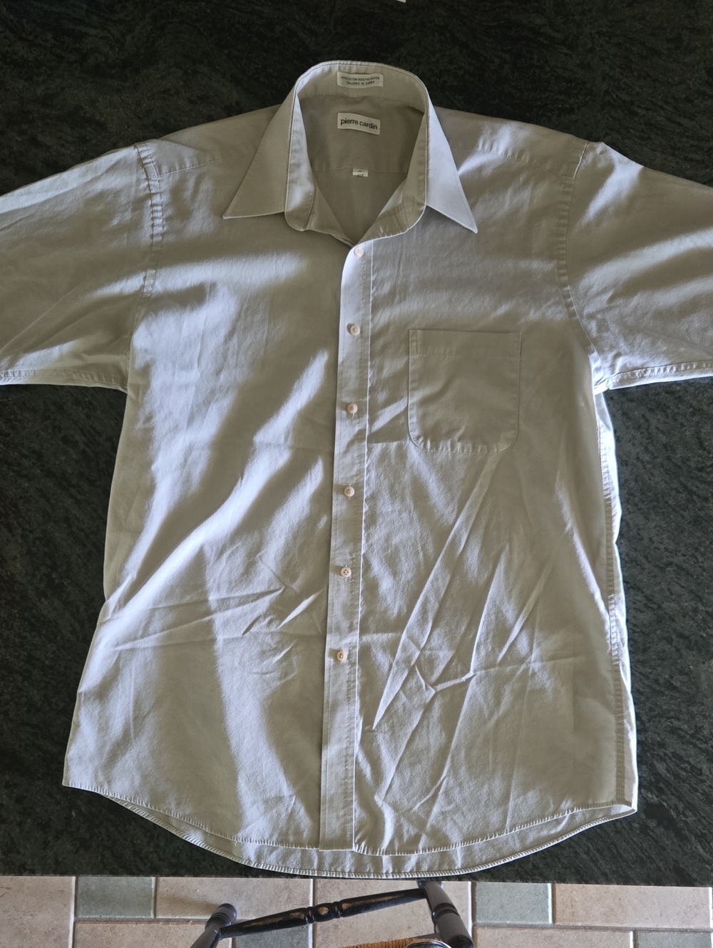 Pierre Cardin Light Grey Short-Sleeve Button-Down Shirt